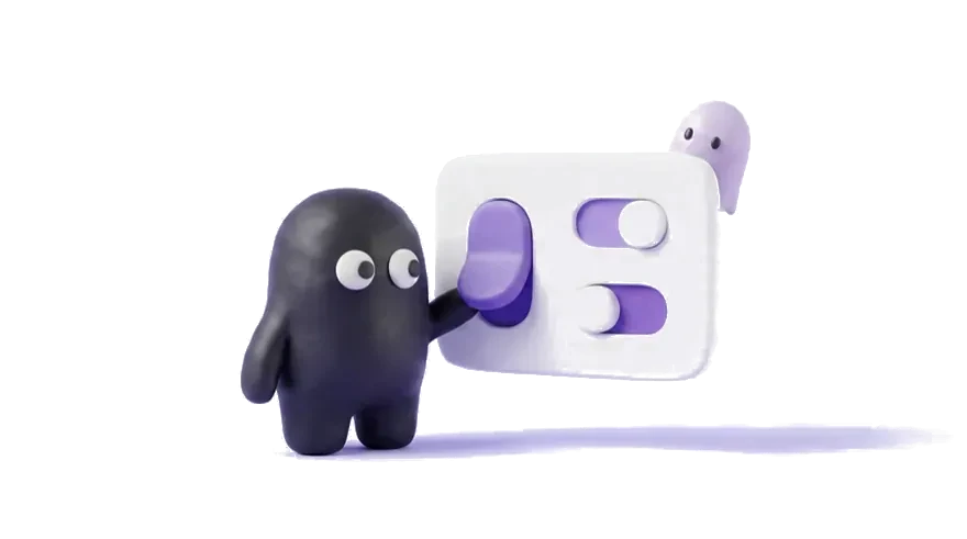 The Velo mascot flips one of four consent toggles on a floating panel